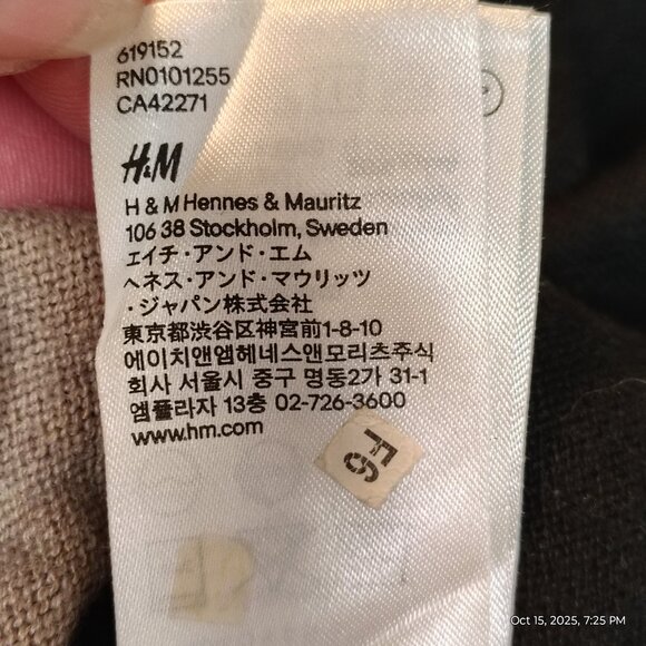 Vintage H&M Basic Knit Sweater Dress Large 2010 Striped Midi Neutral Capsule - Picture 6 of 7